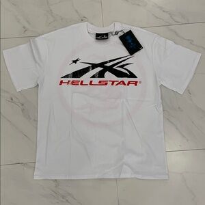 Hellstar Classic Logo T-Shirt White / Red SS24 Mens Size Large